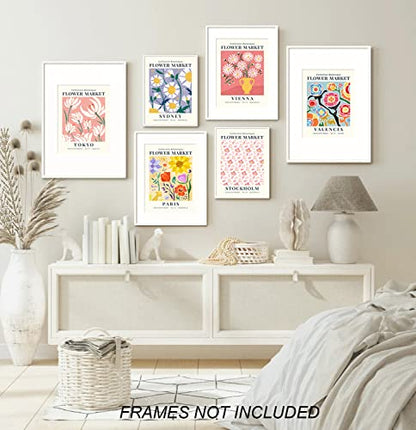 12PCS Flower Market Poster, Danish Pastel