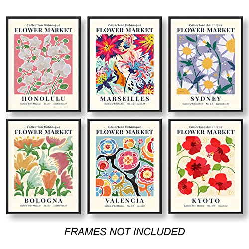 12PCS Flower Market Poster, Danish Pastel